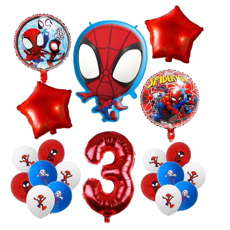 26pcs Spiderman Y Sus Increíbles Amigos Globos Temáticos Niños Fiesta De Cumpleaños Decoración Super Héroe Spidey Baby Shower Suministros