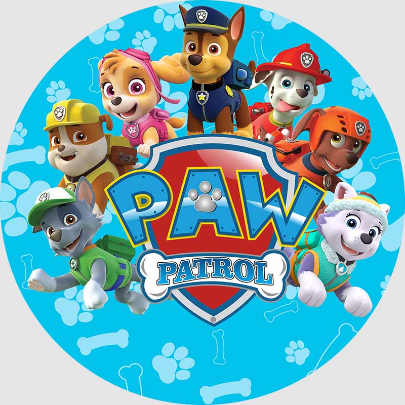 Paw Patrol Diseño Redondo Para Perros Patrulla Canina Telón De Fondo Para  Niños Cumpleaños Azul Celebración Fotografía Nombre Pic Personalizado |  Shopee México