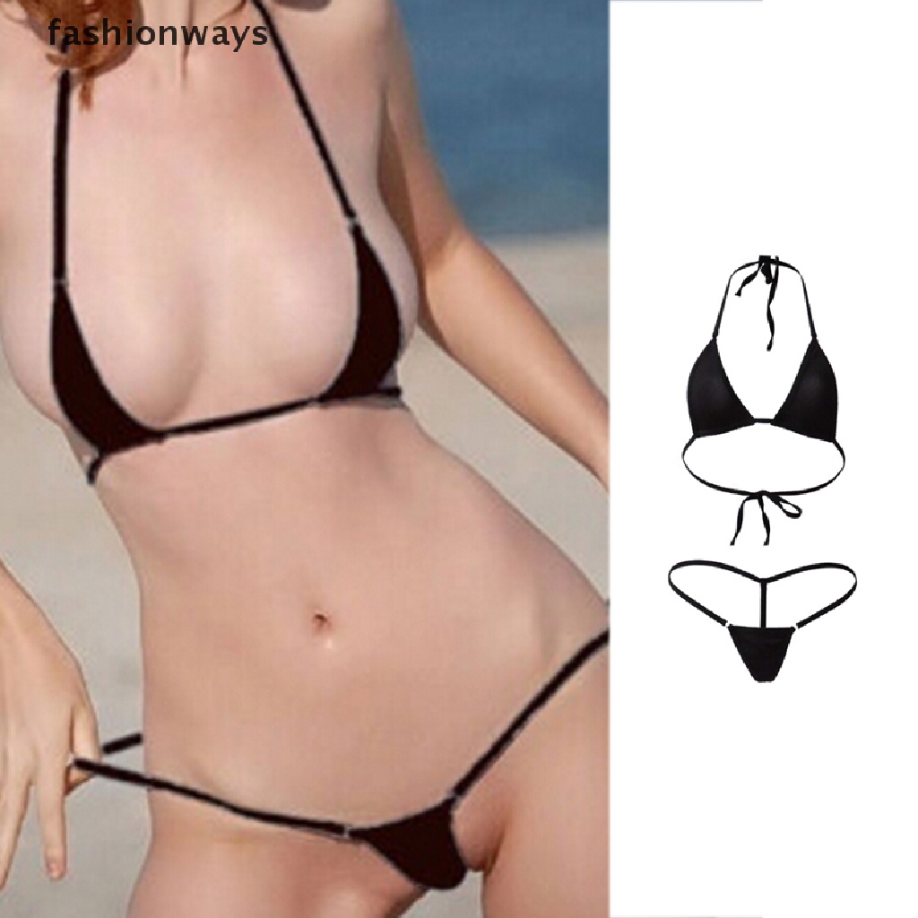 FSWAC] Women Sexy Micro Thong G string Brazilian Mini Top Bra Bottom Bikini  Swimwear [Hotsale] | Shopee México