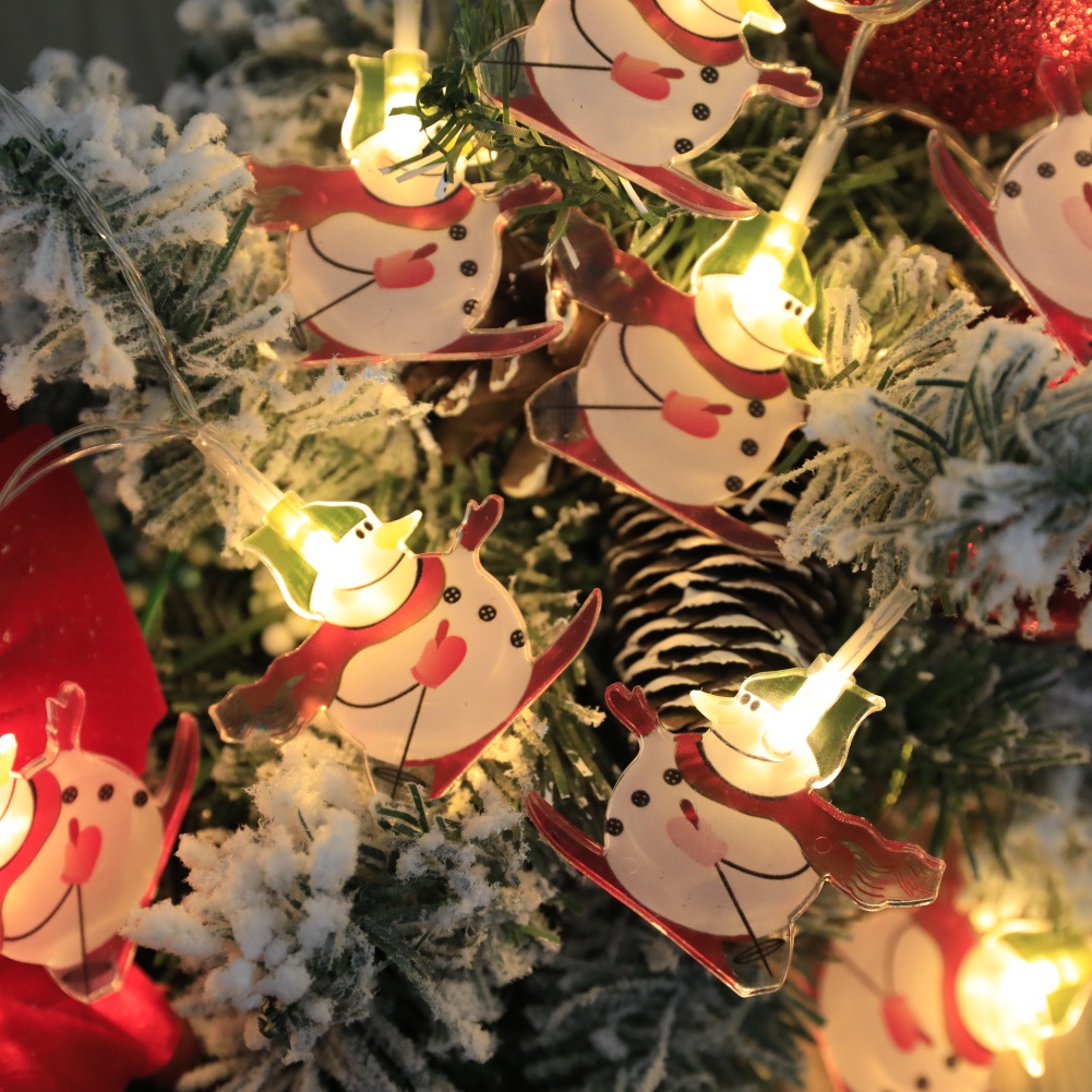 Blanco Calido Pilas AA Requeridas Perfecta para la Decoración de la Fiesta de Navidad Árbol Navidad Decoración Cadena de luz LOHAS 3M Santa Claus Luces con 20 LED Monigote de Nieve 