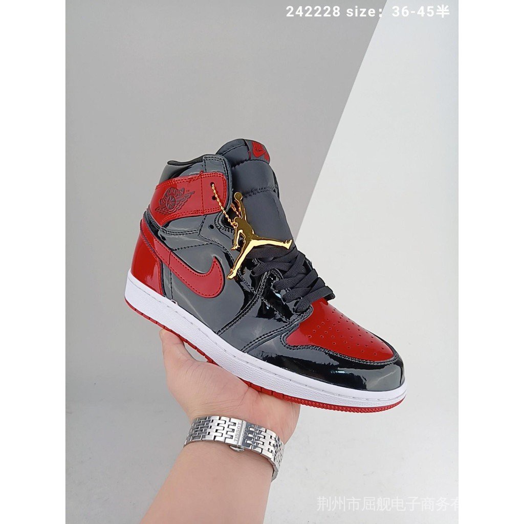 air 1 jordan Alto og < bred Charol Negro Rojo aj1 Generación aj1 joe bang | Shopee México