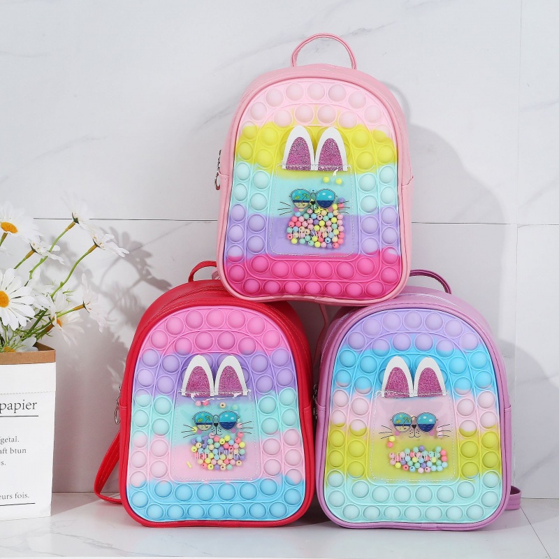 mochila Pop-On-it mochila escolar para niñas/niños Mochila para ansiedad estilo 2 mochila para juguetes Pop Fidget It para adolescentes bolsas de libros escolares de burbujas para niños/adultos 