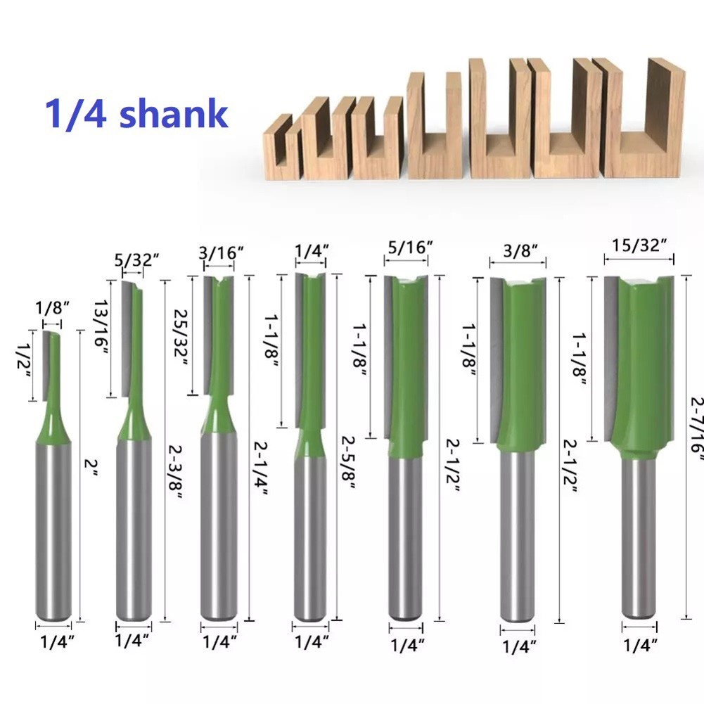 TXHF vástago de 1/2 extralargo de dos flautas de aleación gruesa fresadora recta para carpintería 4 brocas para fresadora rectas 