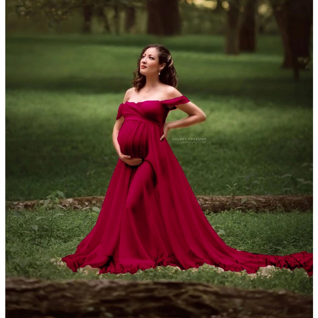 Vestido Maternidad De Verano , Vestidos Para Mujeres Embarazadas Body Con Largo Trajes De Fotografía Para Embarazo | Shopee México