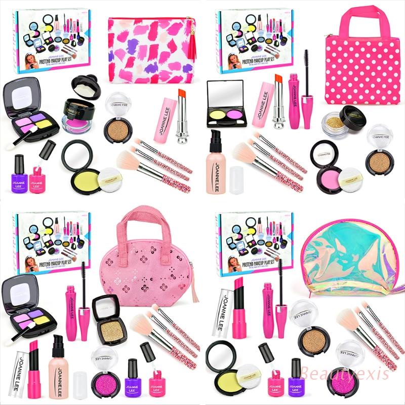 exis niñas maquillaje juguete conjunto de pretender juego de princesa rosa  maquillaje belleza seguridad no tóxico kit juguetes para niñas vestir  cosméticos bolsa de viaje | Shopee México