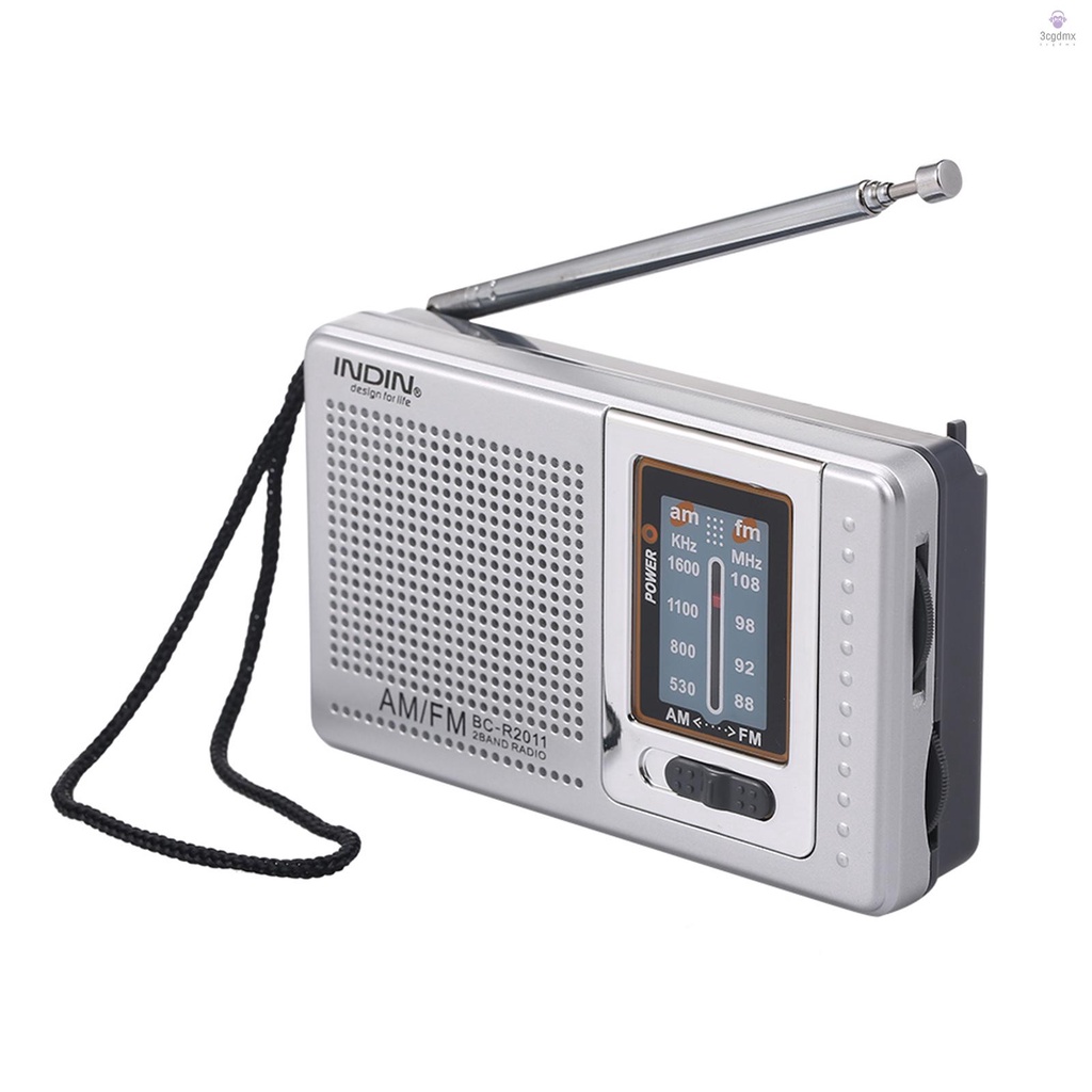TOOGOO 1pz Portatil DC 5V Mini Radio de dos bandas de bolsillo Receptor digital FM/AM con auriculares cable USB 