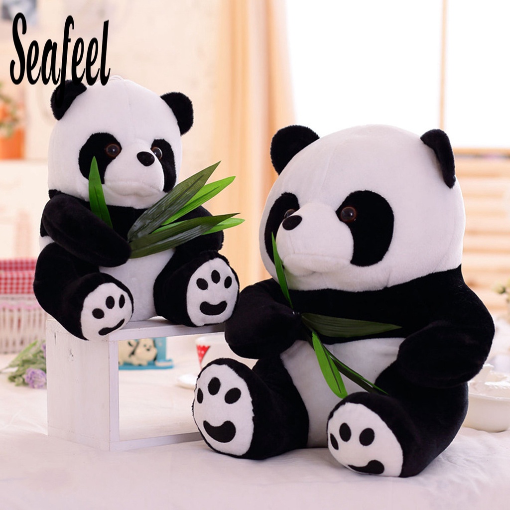 Negro DNelo Lindo Juguete de Peluche Panda Linda del Relleno de la Felpa Muñeca de Juguete Llavero Llavero Mochila Ornamento 