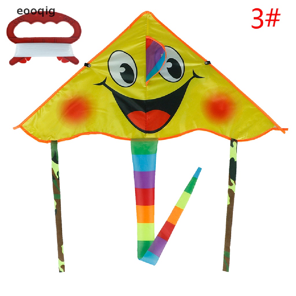 1Set 80*45cm Smiling face kite outdoor sports flying kites with 50m handle liTS 