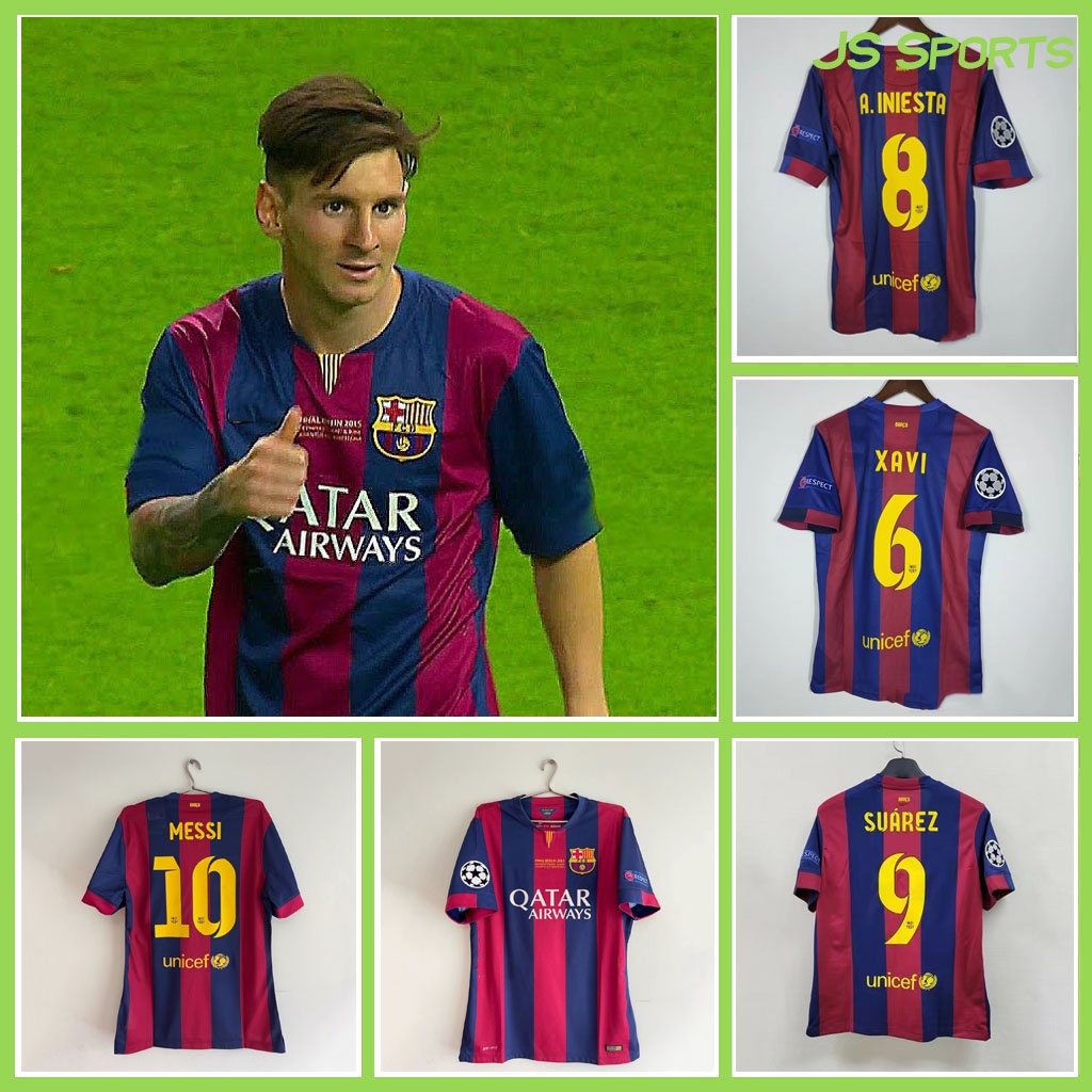 2014/2015 Barcelona Retro 14/15 Barco Para Messi MIYY Camiseta Softbol K9OV
