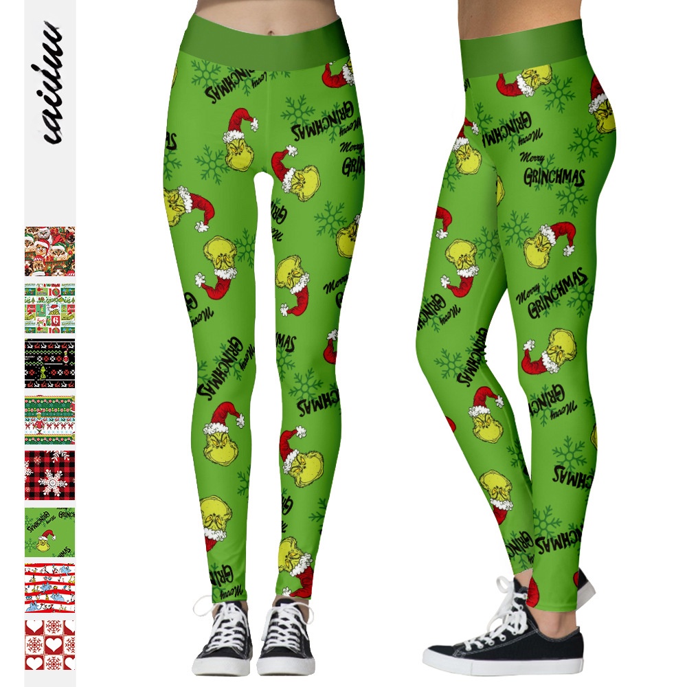 Pantalones De Navidad Nuevo Grinch Digital Ropa Impresa Para Mujer  Ajustados Transpirables Moda | Shopee México