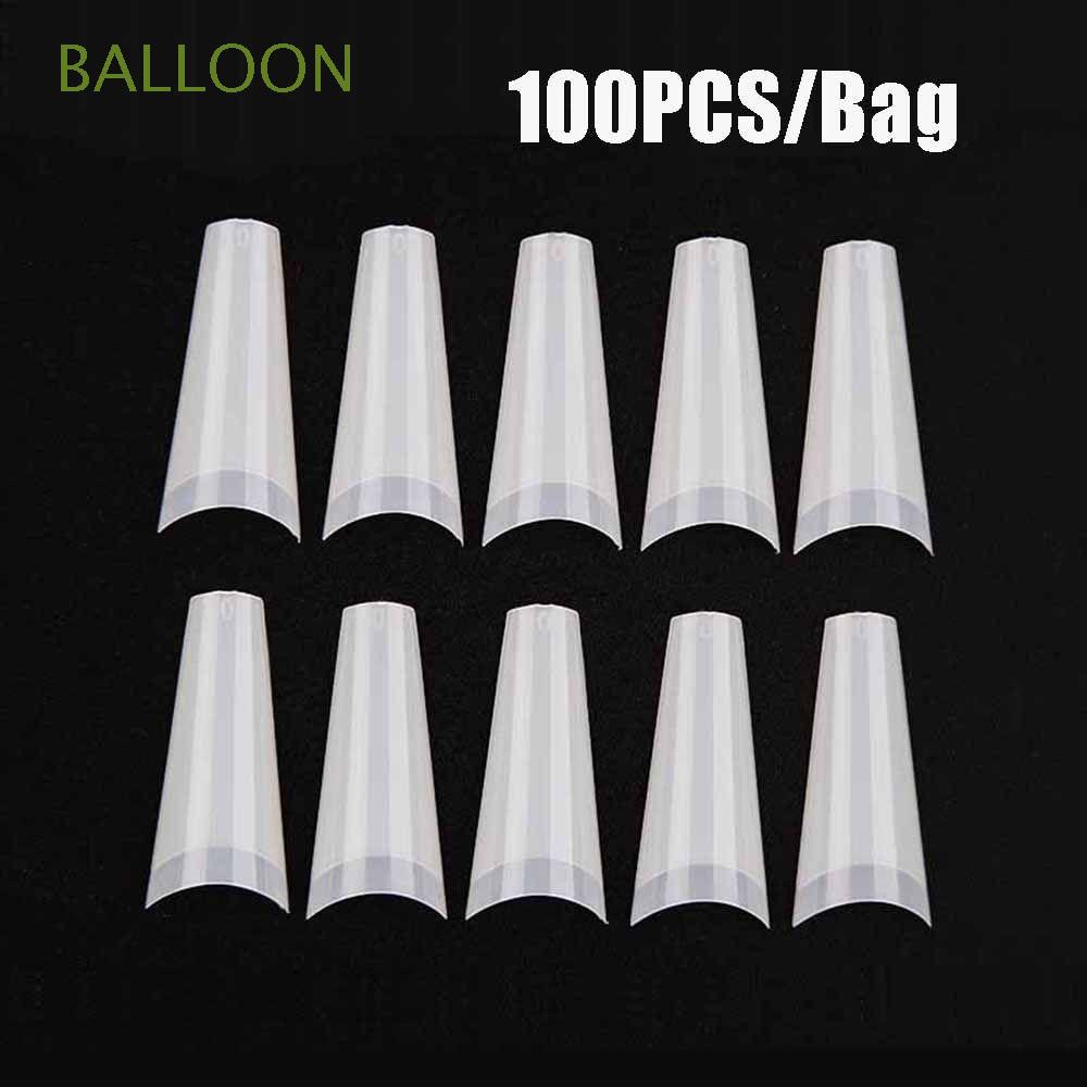 Balloon 100pcs Bag Clear White Natural Coffin Fake Nails Beauty Tools Half Cover False Nail Tips Diy Ballerina Uv Gel Acrylic Manicure Shopee Mexico