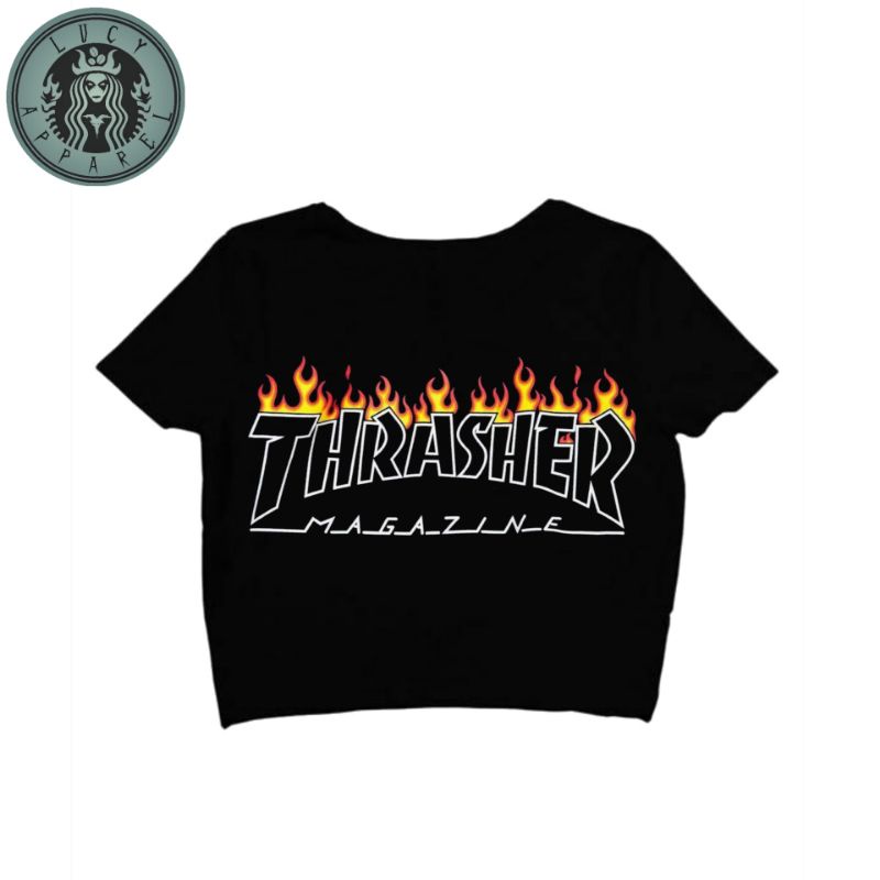 Thrasher Crop Top White Cotton T-shirt Depop | peacecommission.kdsg.gov.ng