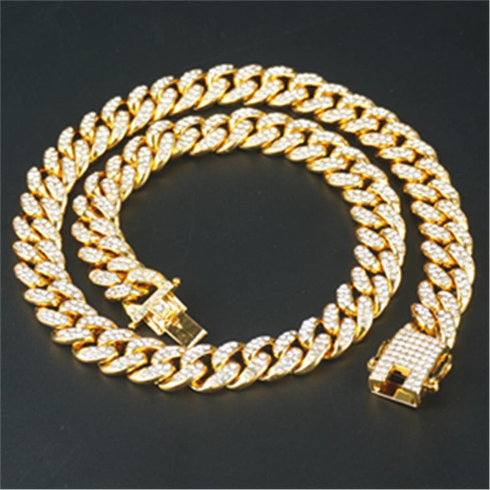 Annuum 12mm De Ancho Nuevo Collar De Diamantes De Moda De Lujo Brillante Para Hombres Cadena De Collar Cubano Shopee Mexico