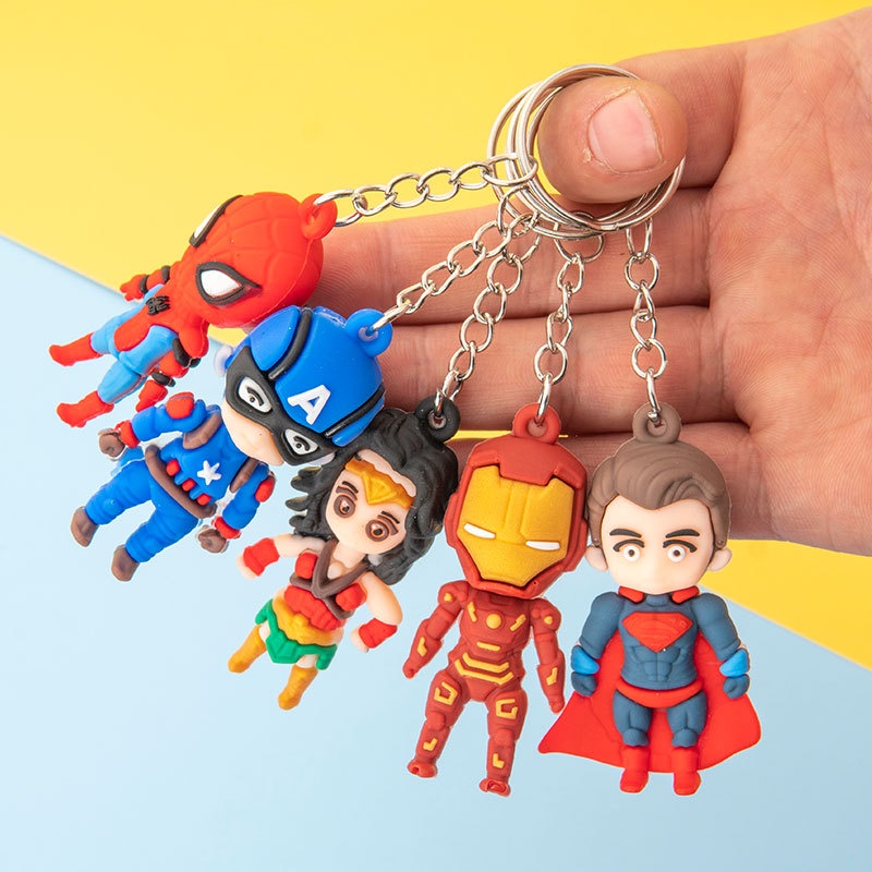 Llavero De Superhéroe Batman Spiderman Capitán América Iron Man Wonder  Woman Bolsa De Dibujos Animados Colgante | Shopee México