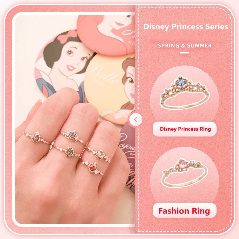 Anillo Pandora Con Caja Promesa 18k Oro Chapado En Princesa Diamante (Tamaño Ajustable) | Shopee México