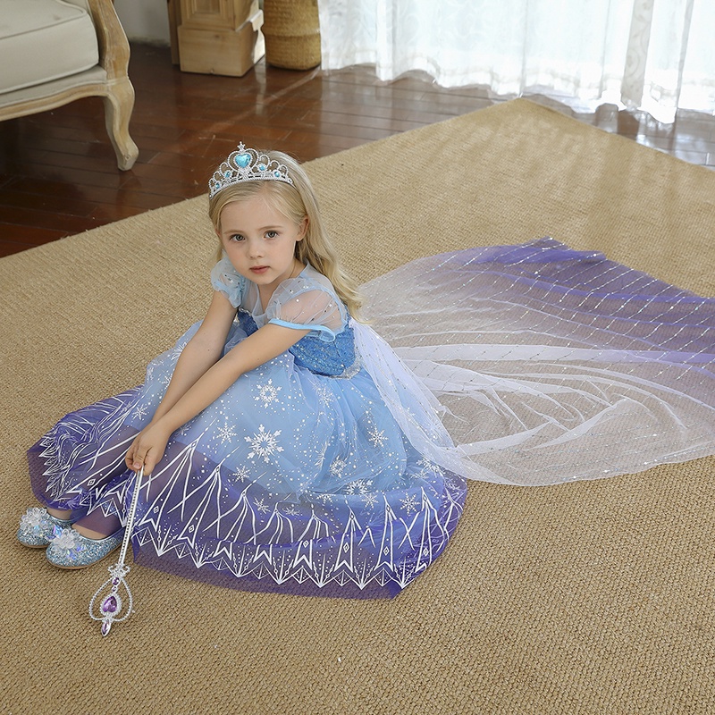 Vestido Elsa Para Niña Vestido De Fiesta De Cumpleaños Froze 