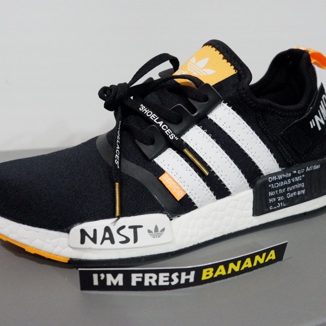 Premium Adidas NMD R1 HUMAN RACE OFF White NAST negro blanco naranja zapatillas | Shopee México