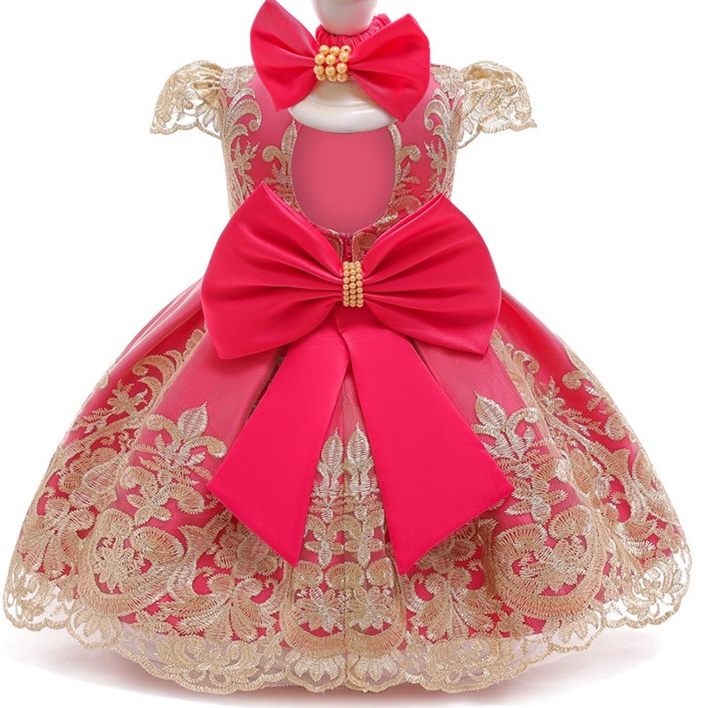 Flor bebé niña ropa elegante niñas moda vestido princesa bordado vestidos  de fiesta bebés ropa con diadema para 0-2 años recién nacido | Shopee México