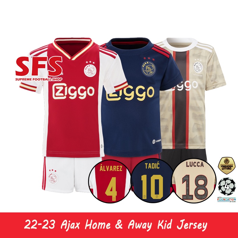 10# Tadic AJAX Club Jersey MalataMall Camiseta De Fútbol Uniforme De Fútbol para Niños 