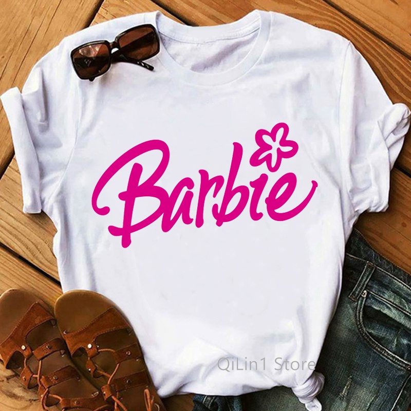 lucha Mediar Alivio Camiseta Con Estampado De Barbie Carta Femme De Verano Para Mujer Camisetas  Gráficas Casuales Blancas Moda Señora Niña Ropa Cool Streetwear Graphic |  Shopee México