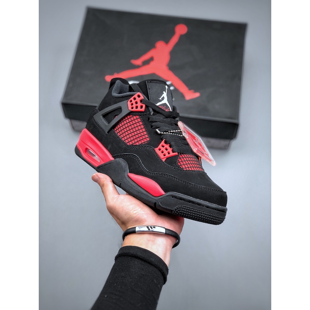 Air Jordan 4 Retro " Rojo Thunder " Zapatos Deportivos Zapatillas Deporte Baloncesto tenis | Shopee México