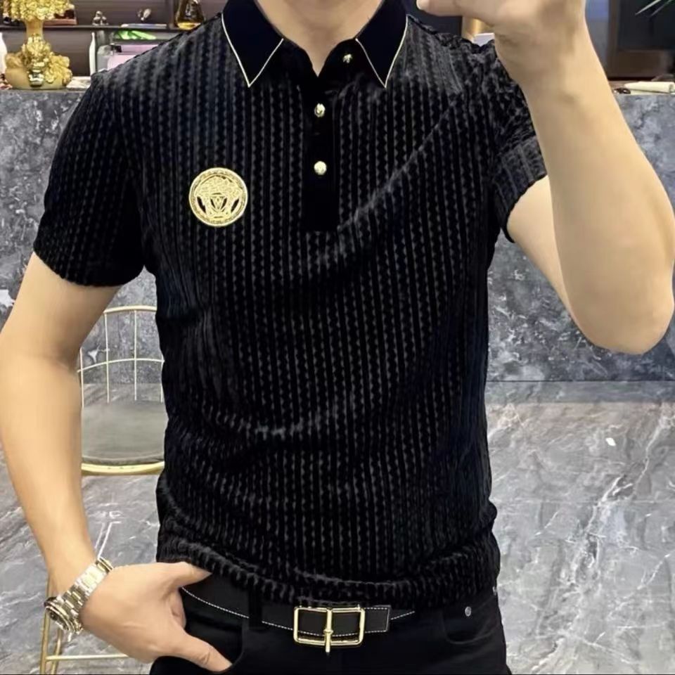 MTLM Versace Nuevo Estilo Hombres Manga Corta Moda Casual polo