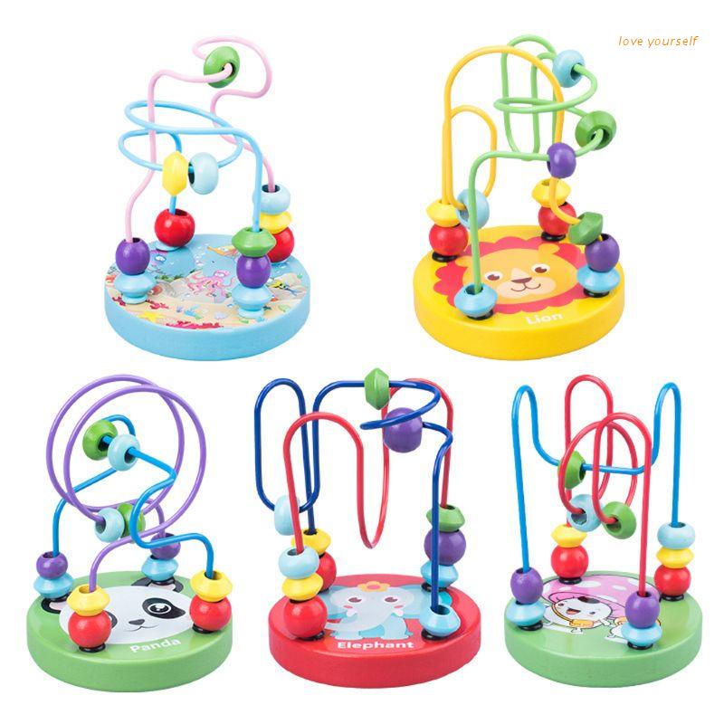 juguetes educativos preescolares para niñ juguetes sensoriales Montessori de madera Bead Maze Toy juguetes educativos del círculo de la montaña rusa juguete del ábaco de la montaña rusa para niños 