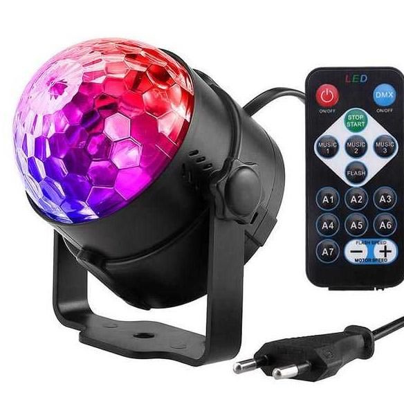 Control remoto luz Disco a todo Color Rgb Led giratorio sala de Disco luz Disco