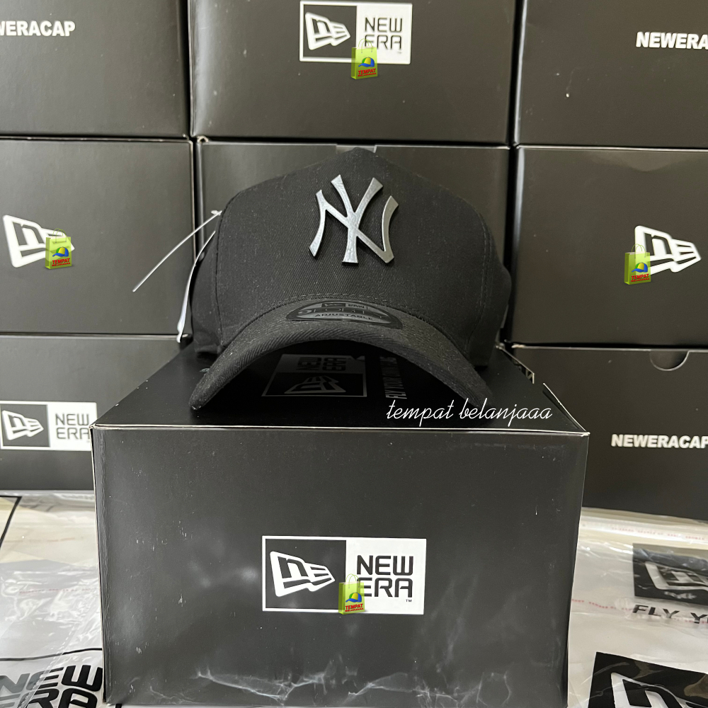 Gorra de béisbol para hombre NY Logo Black Metal etiqueta completa Material grueso