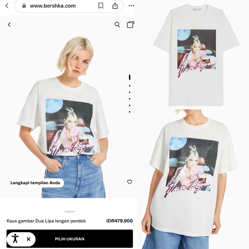Camiseta dua lipa bershka sale