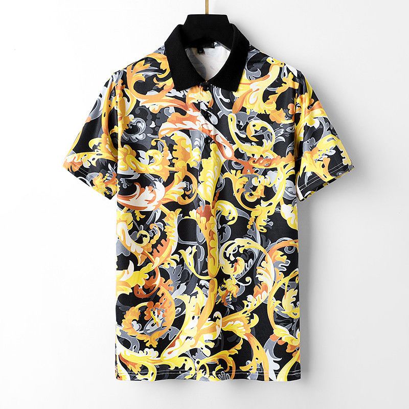 POLO versace golden spray Hombres Camiseta De Manga Corta De Verano