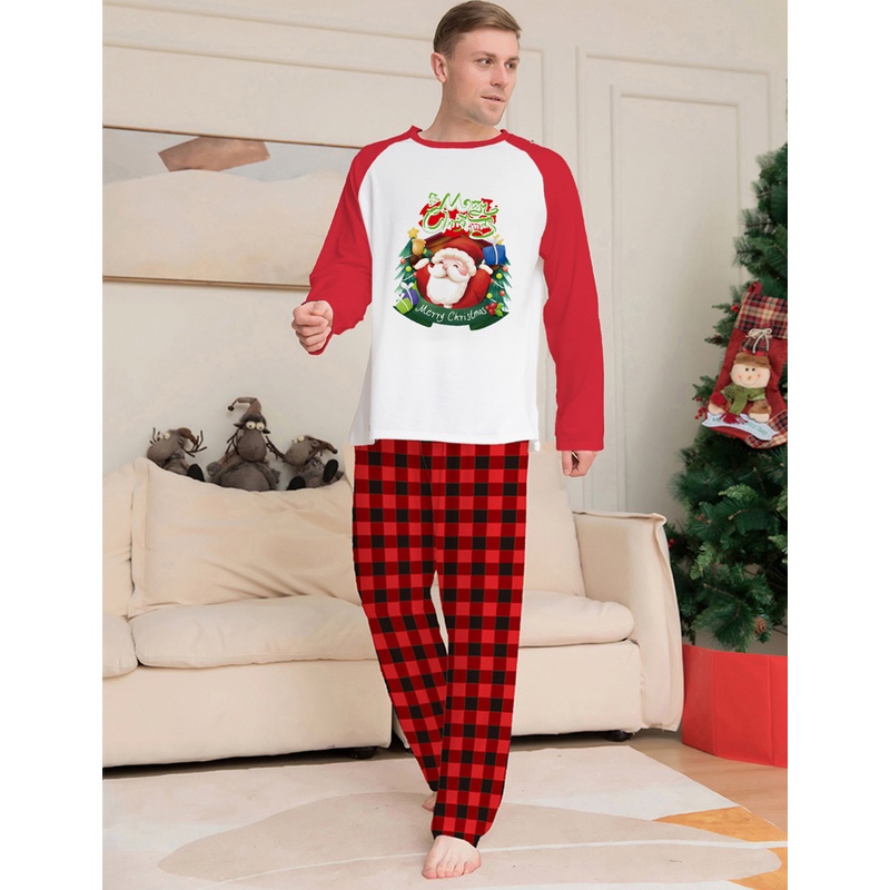 Mom Dad Child Niño Pequeño Ropa de Dormir Nightwear Zhhlaixing Encantador Santa Ropa de Trajes a Juego Conjunto de Pijama Familiar de Navidad 