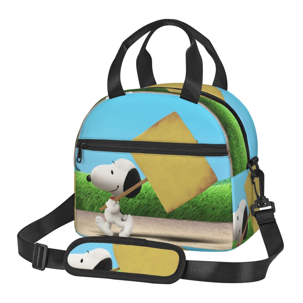 Bolsa de almuerzo portátil con aislamiento de Snoopy de dibujos animados para mujeres y hombres reutilizable bolsa de playa 