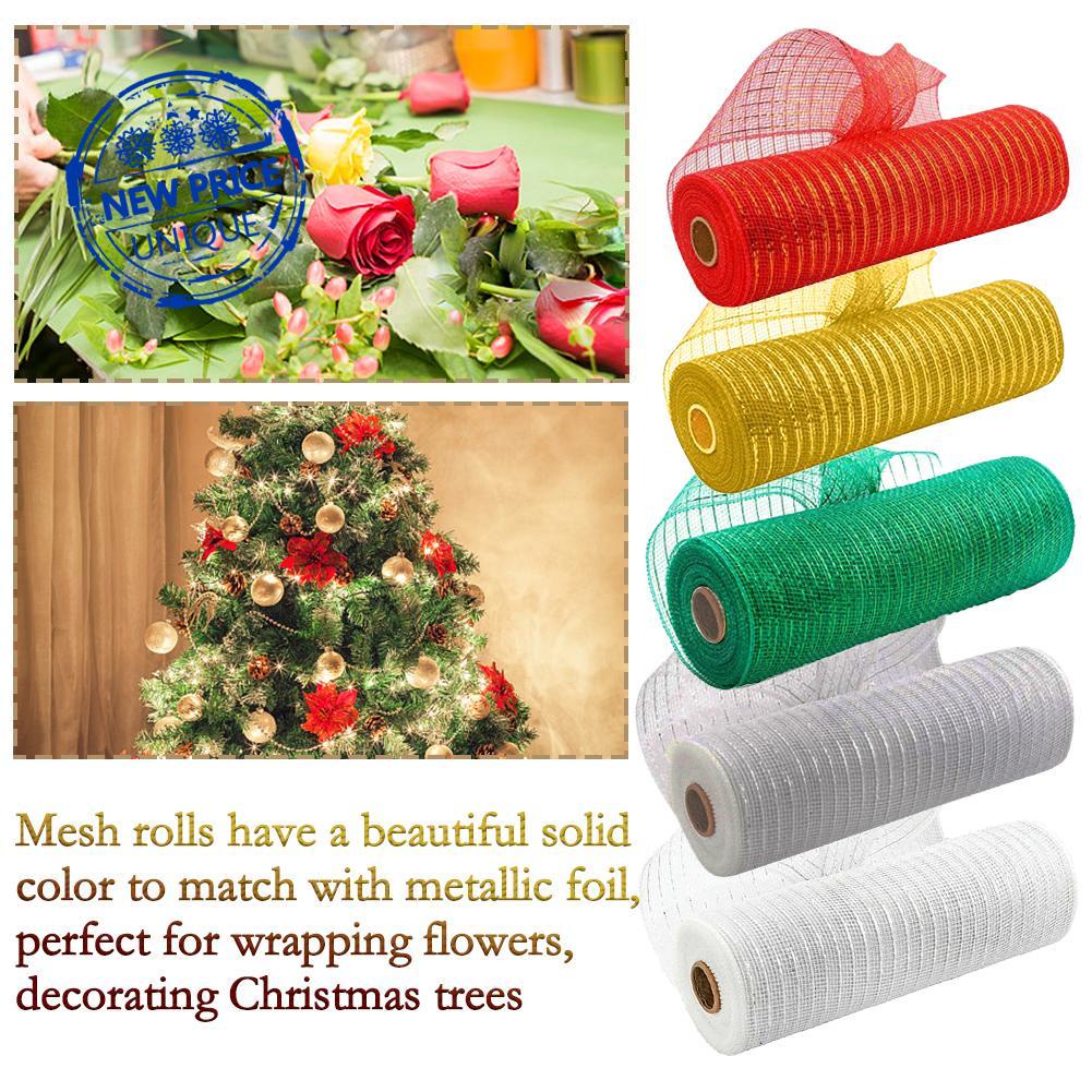 Malla De Envoltura De Flores De Navidad Árbol Decoración De Oro Tela De  Múltiple B4R4 | Shopee México