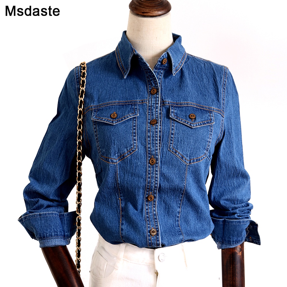 ✧ ◙ Camisas De Mujer Denim Jean Camisa Blusa Tops Nuevo 2020 Primavera  Verano Señoras Jeans Casual Blusas Manga Larga | Shopee México