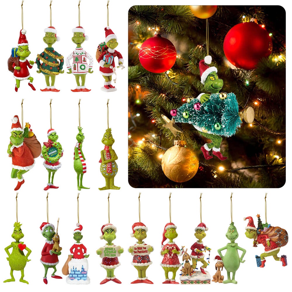 1pcs 18 Estilo Para Grinch Decoración De Navidad Colgante Plano De Dibujos  Animados Árbol | Shopee México