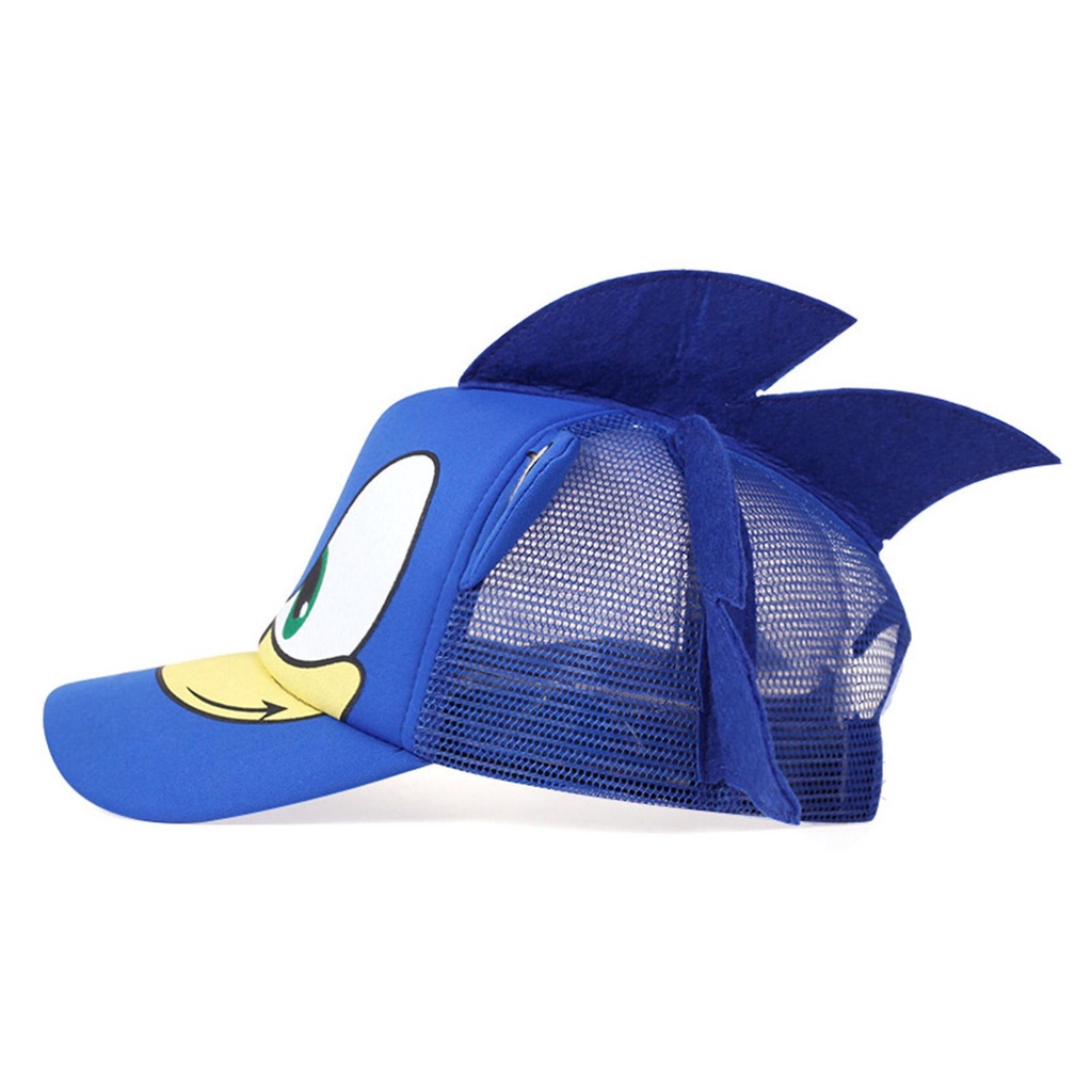 XIFA Sombrero Sonic Azul Chico Lindo Sonic The Hedgehog Felpa de Dibujos Animados Juvenil Ajustable Gorra de béisbol Azul para niños Regalos de Fiesta 