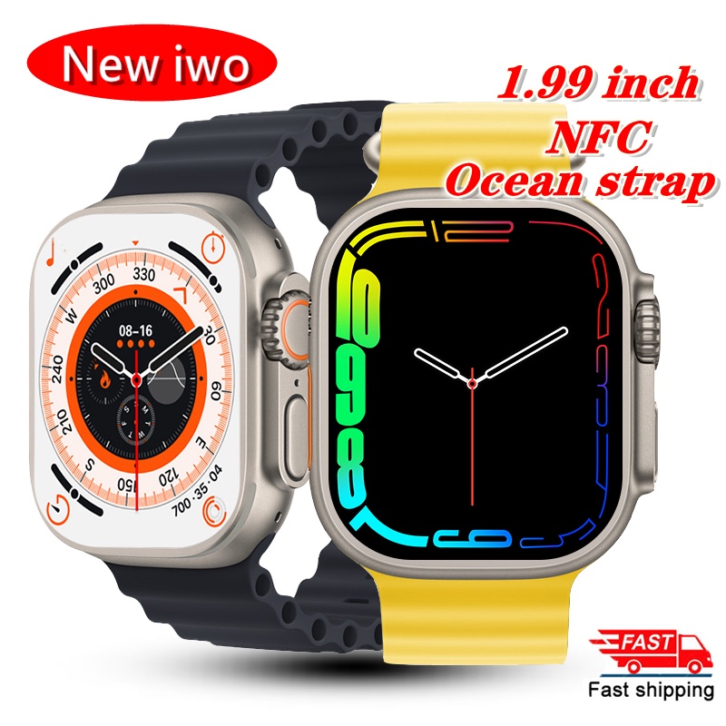 2022 Nuevo IWO Series 8 Smart watch T800 Ultra 1.99 Pulgadas NFC Carga Inalámbrica Llamada Bluetooth IP68 Deporte Reloj De Frecuencia Cardíaca Hombres Mujeres Para Android Ios Vs Hw8 Pro Max N8 X8