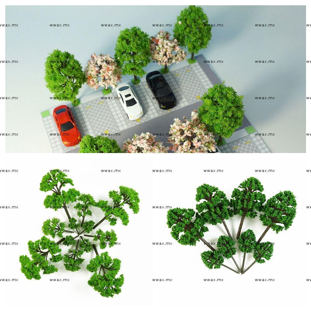 perfeclan Árboles Verdes Miniaturas de 70 Pedazos de Plástico Adornos DIY para Modelo Miniatura 