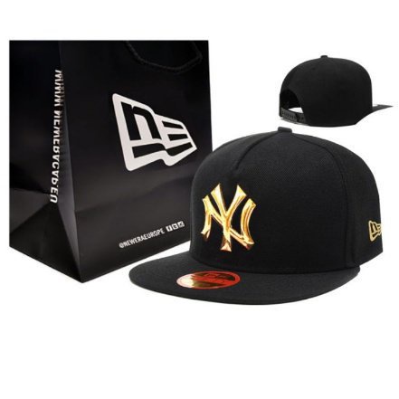 gaVc 1.1 PROMO BIG SALE SHOPEE Snapback NY Gorra De Béisbol Metal Oro Negro Placa De 4YFA