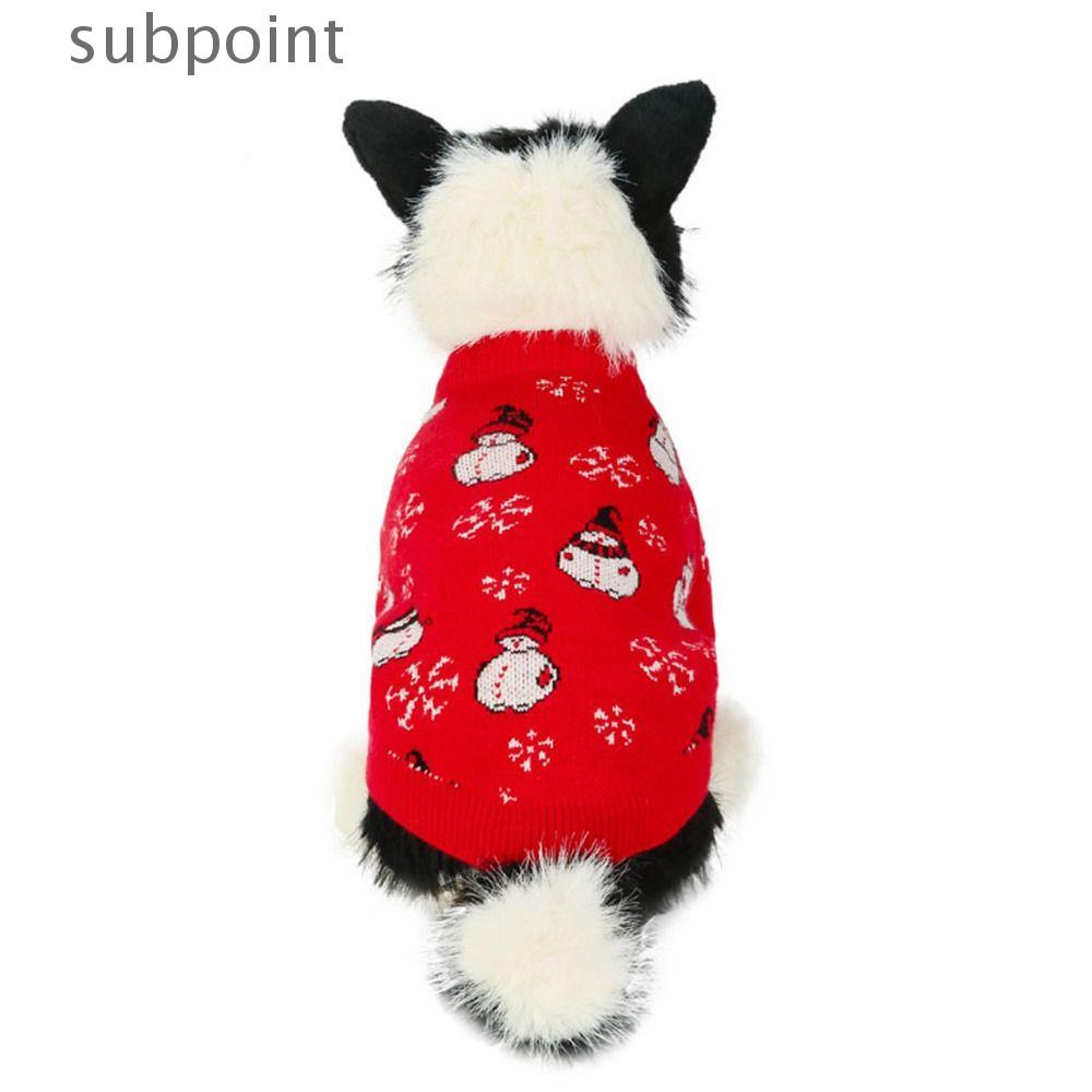 suéter de punto de cuello alto de muñeco de nieve de Navidad lindo suéter de perro para mascotas abrigo cálido para gatos y perros PUPTECK Jersey de invierno para perro 