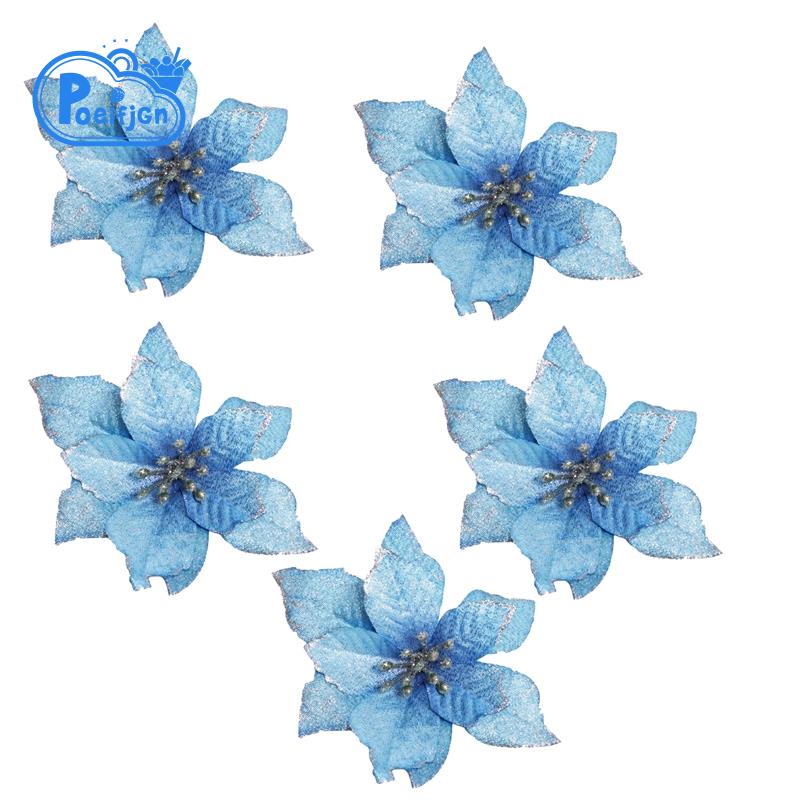 20 Pzs Adorno De Árbol De Navidad Artificial Para Boda Flores Coronas  Adornos De (Azul) | Shopee México