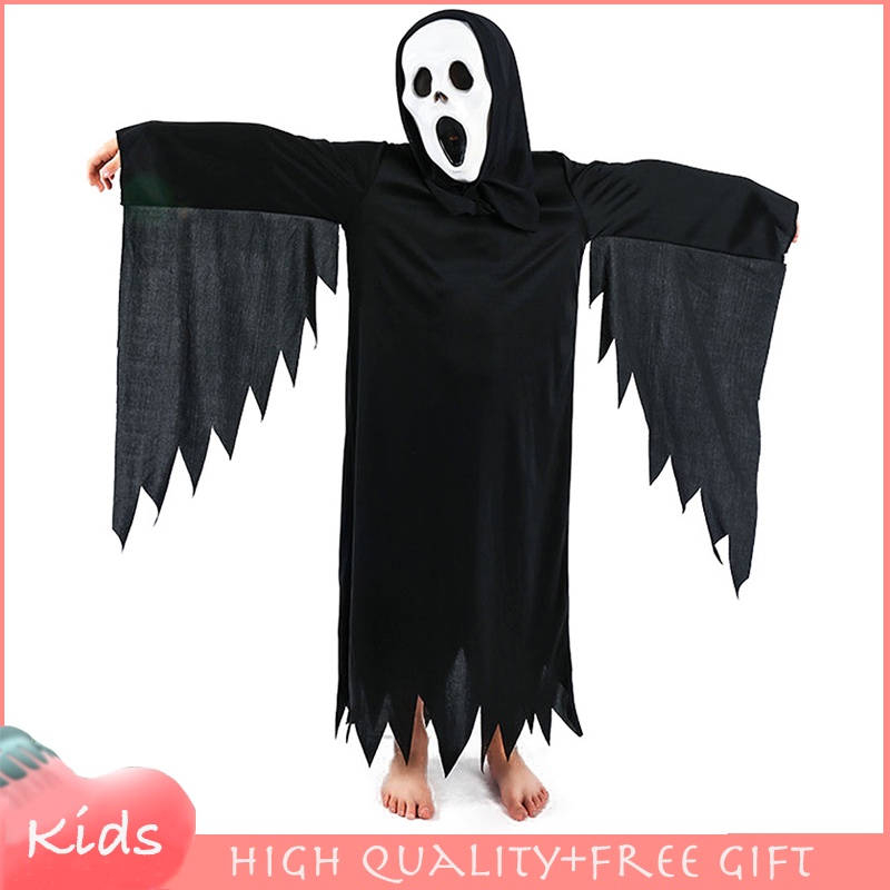 Disfraz De Halloween Calavera Esqueleto Demonio Fantasma Cosplay Bruja Wicca  Vampiro Mono Con Máscara Para Niños Ropa Y Niñas Conjunto De | Shopee México