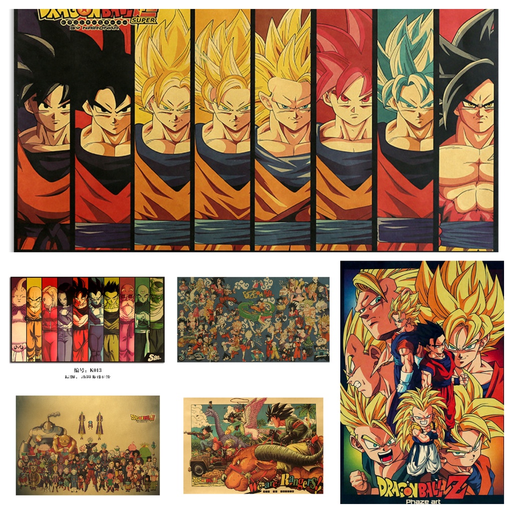 Póster De Anime Dragon Ball Goku Vegeta Vinatge Papel Kraft Pintado  Decoración De Pared (Tamaño Grande) | Shopee México