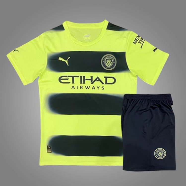 Camisetas de Fan New Season Manchester City Juego de fútbol para niños Sudor seco Comodidad Camiseta Pantalones Cortos Camiseta Personalizada Nombre Personalizado 