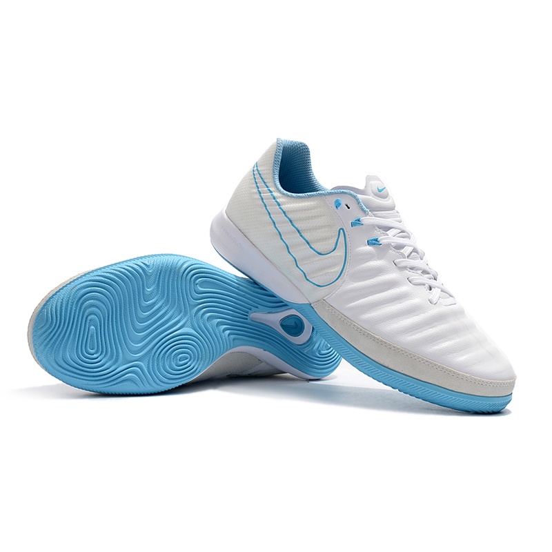 Nuevo Nike1188 Tiempo Legend 7 Finale IC Hombres Fútbol Zapatos Deportivos Futsal Blanco Azul