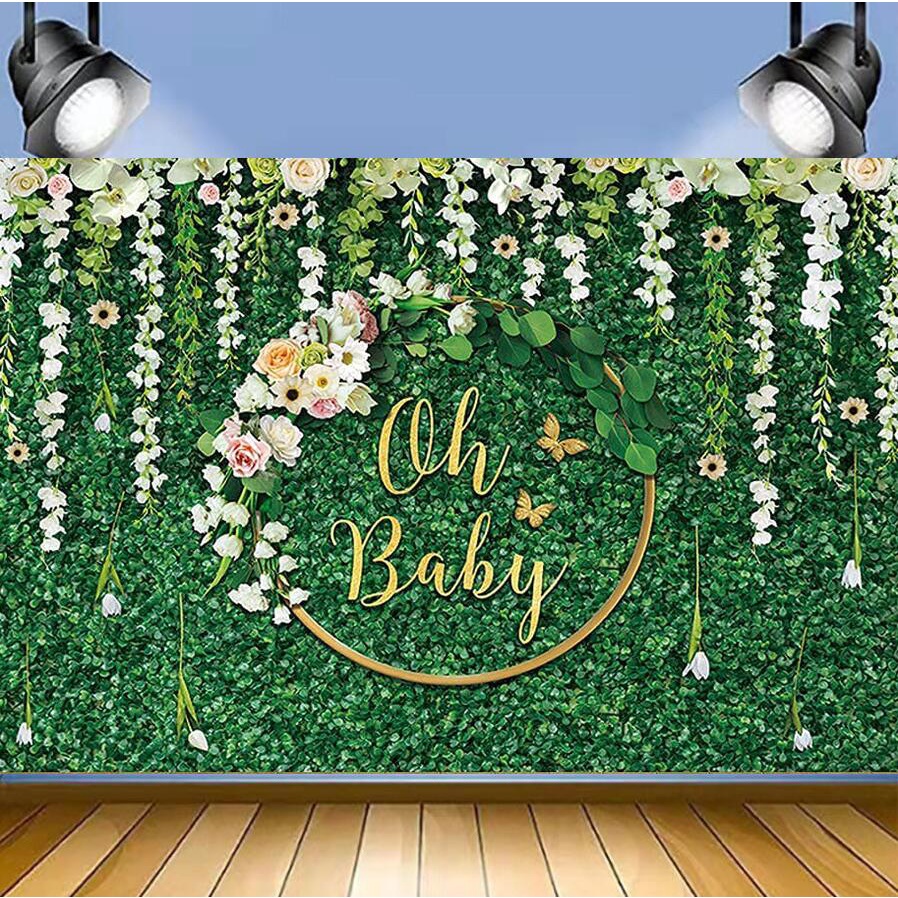 7x5ft Oh Baby Telón De Fondo Verde Hierba Bautismo Cumpleaños Fondos Para  Fiesta Flor Feliz Shower Backgroup Para Bautizo De Decoración | Shopee  México