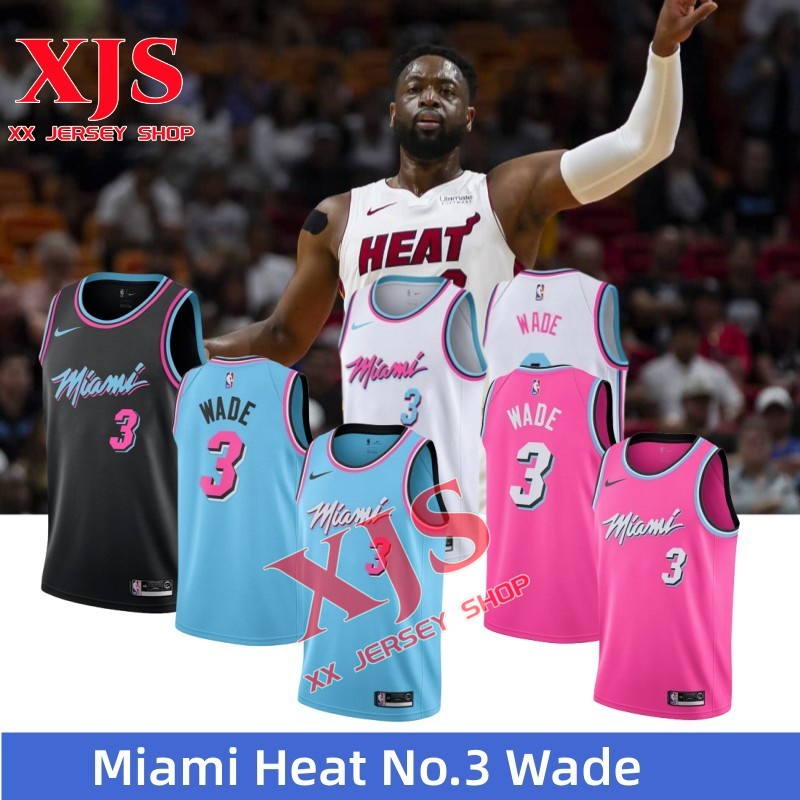 LYY Camisetas De Baloncesto para Hombres Miami Heat # 3 Dwyane Wade Basketball Casual Sportswear Tops Sueltos Chalecos Camiseta Sin Mangas,Rosado,L 175~180CM 