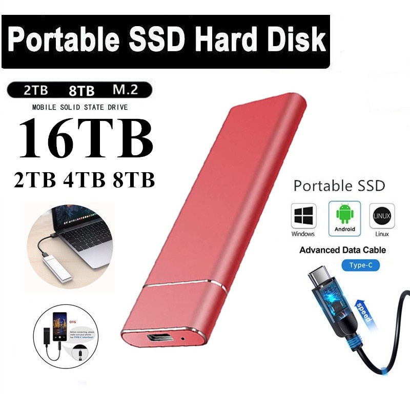 Disco Duro Externo Estado Sólido De 2 Tb Alta Capacidad Portátil De 500 Gb SSD Dispositivo Para Ordenador/Tipo C | Shopee México