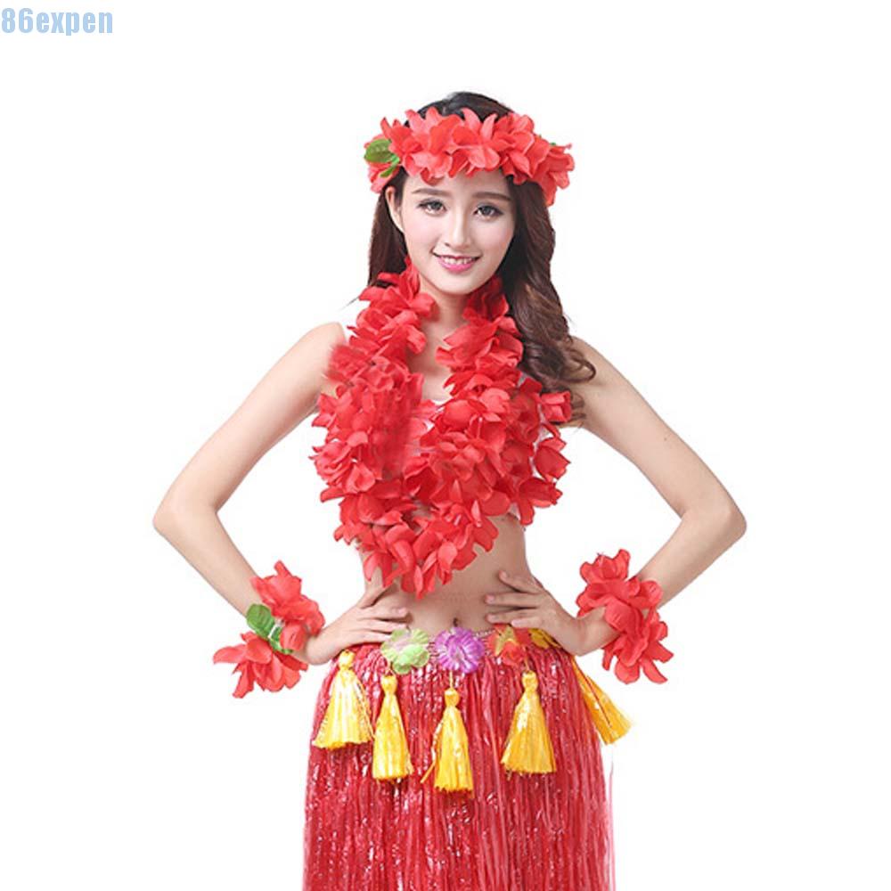 Colores Variados Decoraciones GWHOLE 50 Piezas Collares Lei Hawaiano Guirnalda de Flores Artificiales Hawai para Luau Fiesta Verano Playa Vestido 